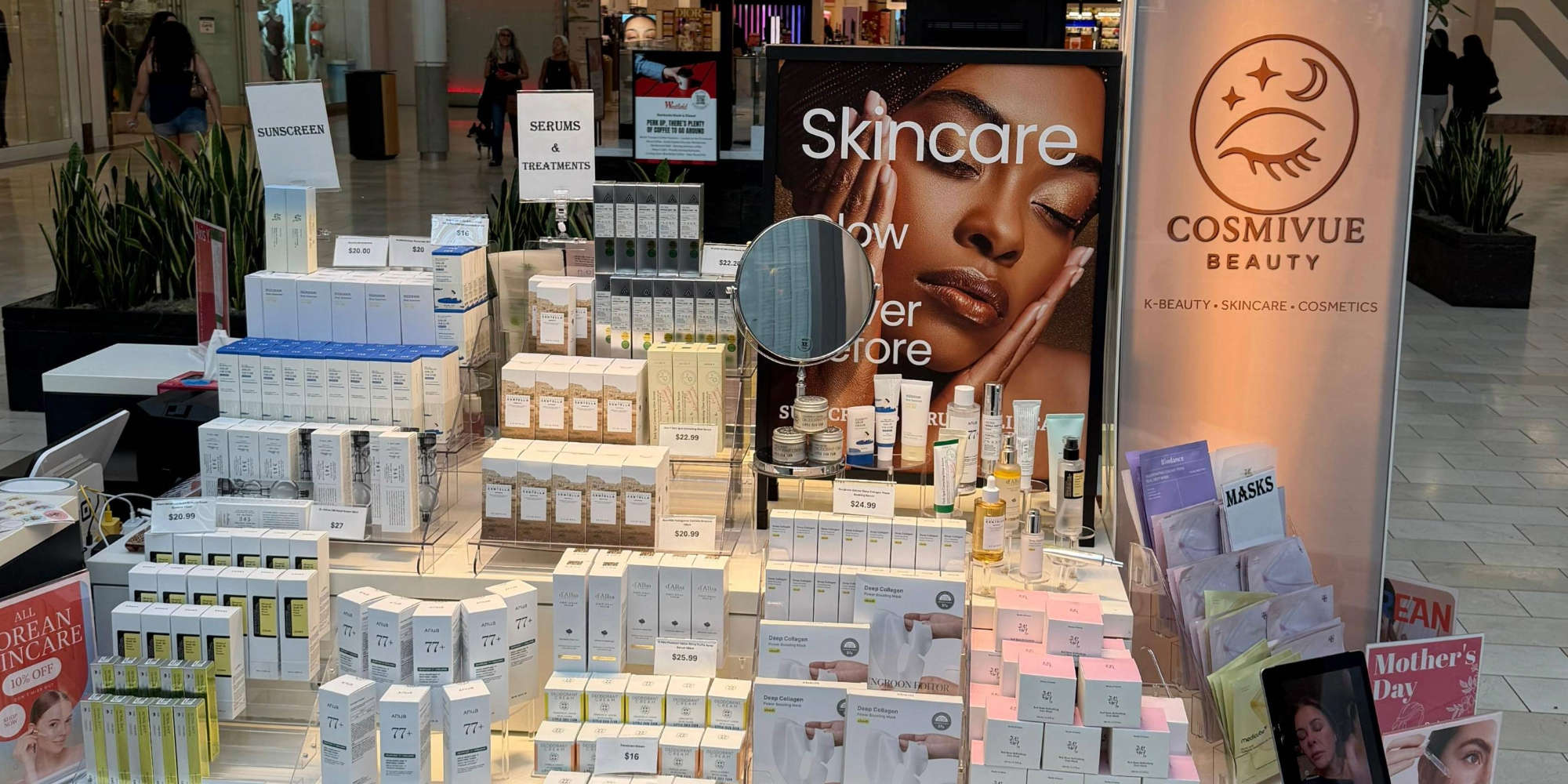 Cosmivue beauty Skincare sunscreen, serum and body wash